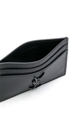 CASSANDRE CARD CASE IN GRAIN DE POUDRE EMBOSSED LEATHER Saint Laurent | 485631BTY0U1000